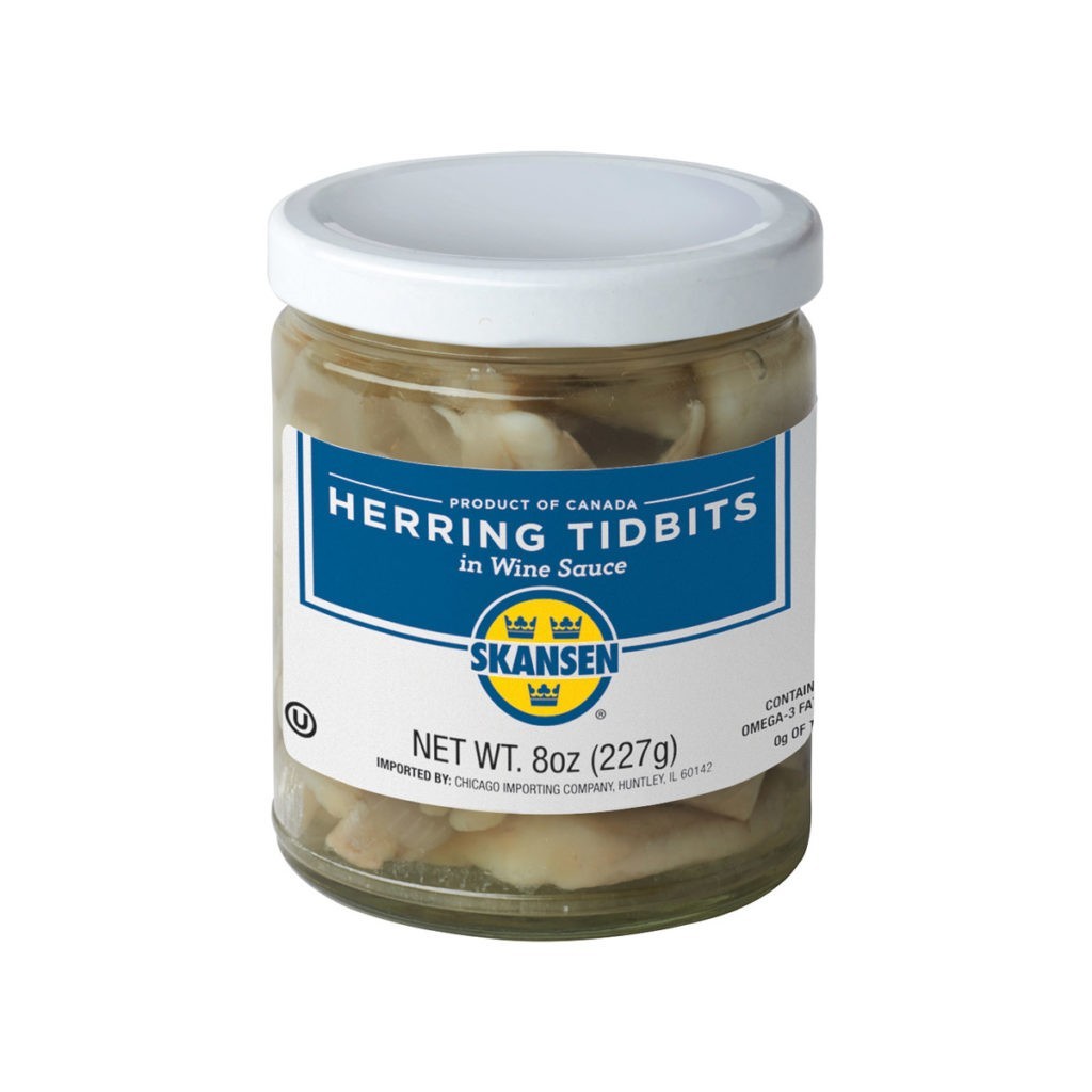 Skansen Herring Tidbits in Wine Sauce - 8oz Jar